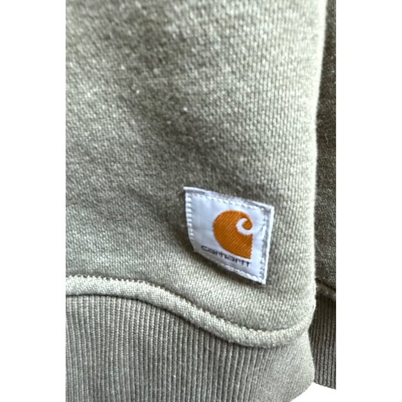 Carhartt Women’s Olive Green Crewneck Sweatshirt | Logo Sleeve | Size L (12–14) - Picture 4 of 7